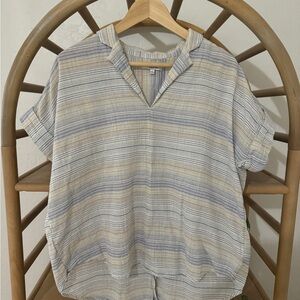 Madewell collared tunic with cuffed sleeves